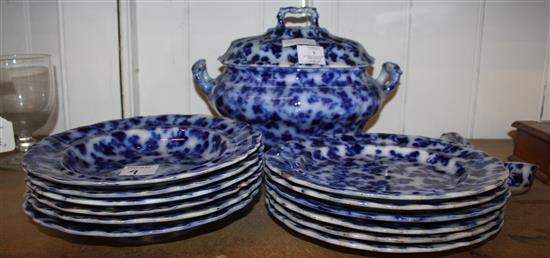 Victorian flo blue part dinner service